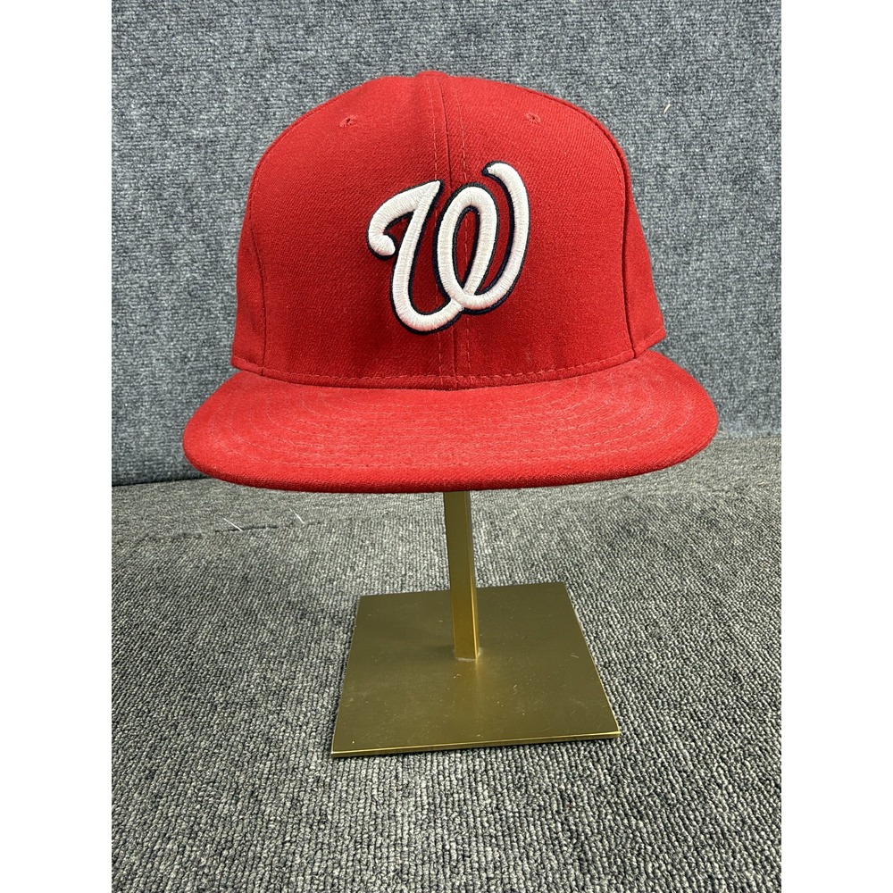 Washington Nationals Hat Cap Fitted Mens 7 3/8 Red MLB Baseball New Era 59FIFTY